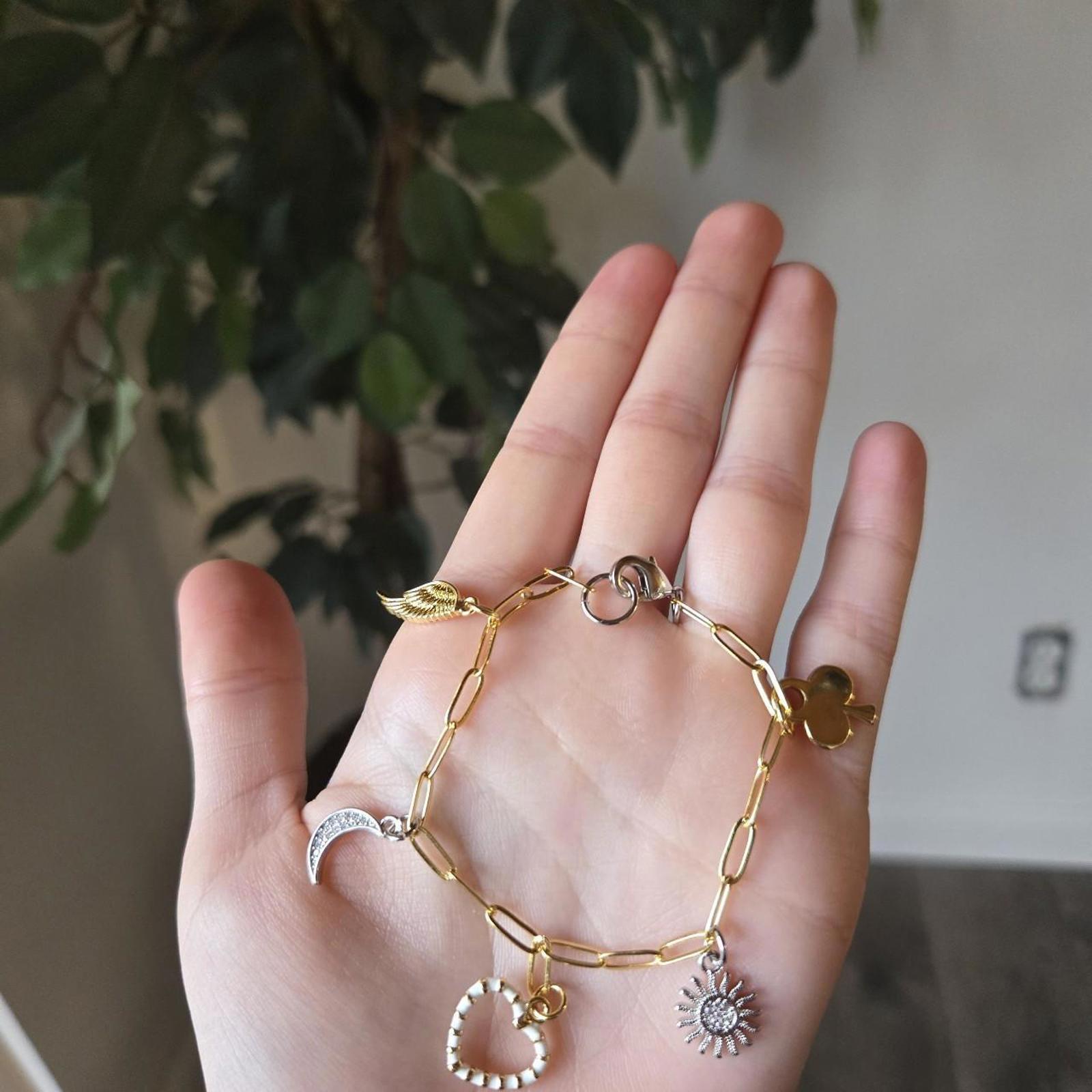 18k Gold Dainty Charm Bracelet